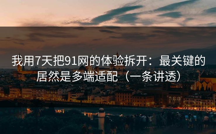 我用7天把91网的体验拆开：最关键的居然是多端适配（一条讲透）